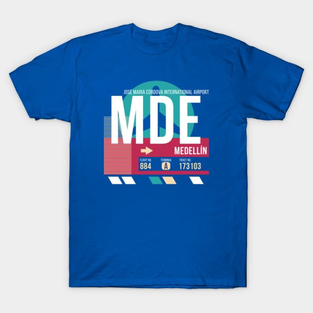 Medellin, Colombia (MED) Airport Code Baggage Tag E T-Shirt by SLAG_Creative